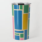 Modulus Colorful Retro Geometric Pattern Green Pink Yellow Blue Travel Mug Gallery Image 1