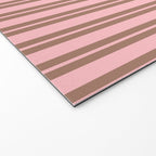 Classic Double Stripes Vertical Stripe Pattern in Mocha Brown and Light Pink Welcome Mat Gallery Image 2