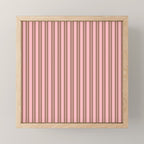 Classic Double Stripes Vertical Stripe Pattern in Mocha Brown and Light Pink Mini Art Print Gallery Image 1