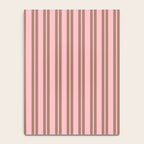 Classic Double Stripes Vertical Stripe Pattern in Mocha Brown and Light Pink Notebook Gallery Image 4