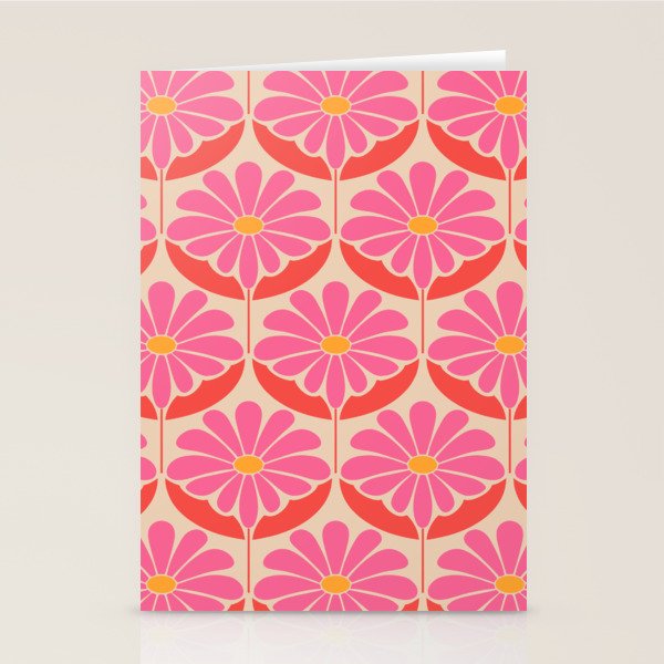 Flower Power - Pink and Red  Stationery Card Gallery Image 1