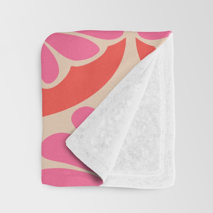 Flower Power - Pink and Red  Throw Blanket Gallery Image 3