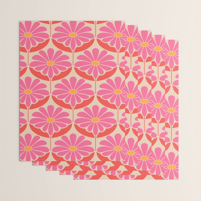 Flower Power - Pink and Red  Wrapping Paper Gallery Image 3