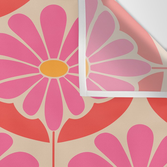 Flower Power - Pink and Red  Wall Tapestry Gallery Image 3