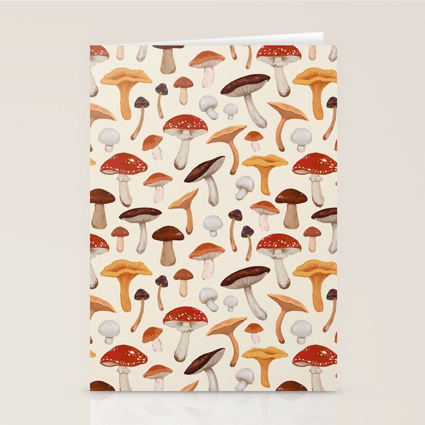 Mushroom Medley Pattern - Neutral Stationery Card Gallery Image 2