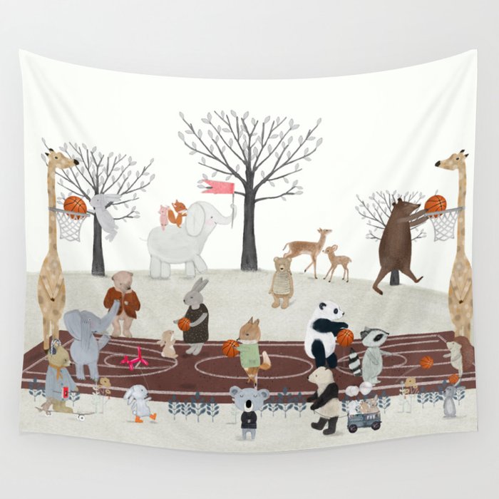 basketball time Wall Tapestry Gallery Image 4