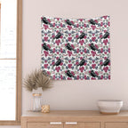 Crows, Bleeding Hearts & Roses Floral/Botanical Pattern Wall Tapestry Gallery Image 2
