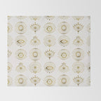 Evil Eyes - Gold Palette Throw Blanket Gallery Image 2