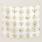 Evil Eyes - Gold Palette Wall Tapestry Gallery Image 4