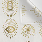 Evil Eyes - Gold Palette Wall Tapestry Gallery Image 3