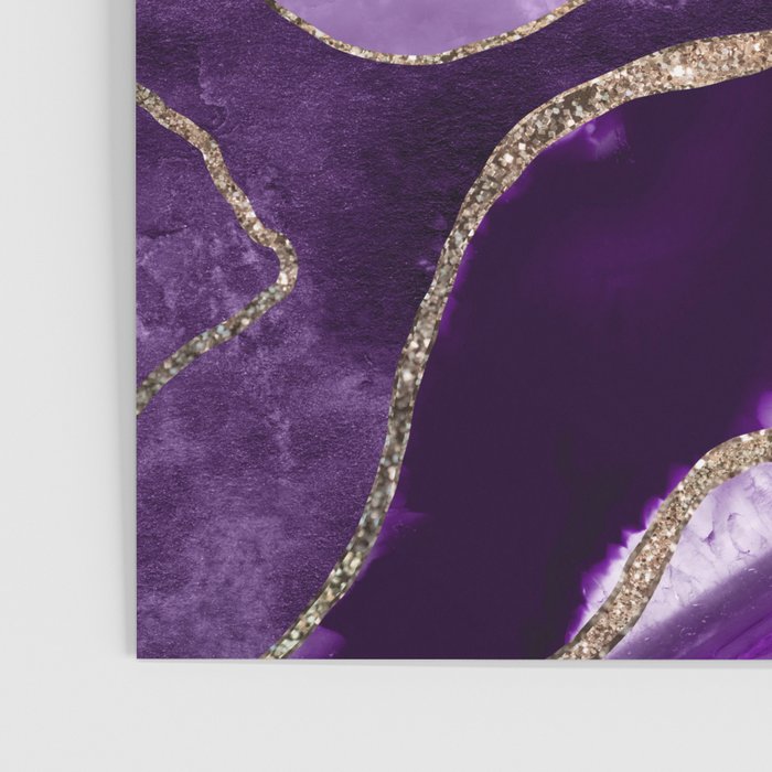 Purple Marble Agate Gold Glitter Glam #1 (Faux Glitter) #decor #art #society6 Poster Gallery Image 3