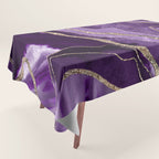 Purple Marble Agate Gold Glitter Glam #1 (Faux Glitter) #decor #art #society6 Tablecloth Gallery Image 1