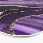 Purple Marble Agate Gold Glitter Glam #1 (Faux Glitter) #decor #art #society6 Bath Mat Gallery Image 3