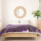 Purple Marble Agate Gold Glitter Glam #1 (Faux Glitter) #decor #art #society6 Duvet Cover Gallery Image 3