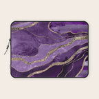 Purple Marble Agate Gold Glitter Glam #1 (Faux Glitter) #decor #art #society6 Laptop Sleeve Gallery Image 1