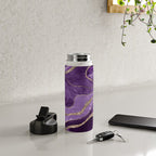 Purple Marble Agate Gold Glitter Glam #1 (Faux Glitter) #decor #art #society6 Water Bottle Gallery Image 4