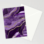 Purple Marble Agate Gold Glitter Glam #1 (Faux Glitter) #decor #art #society6 Stationery Card Gallery Image 2