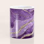 Purple Marble Agate Gold Glitter Glam #1 (Faux Glitter) #decor #art #society6 Coffee Mug Gallery Image 4