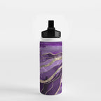 Purple Marble Agate Gold Glitter Glam #1 (Faux Glitter) #decor #art #society6 Water Bottle Gallery Image 2