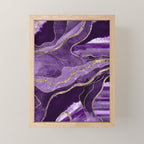 Purple Marble Agate Gold Glitter Glam #1 (Faux Glitter) #decor #art #society6 Mini Art Print Gallery Image 1