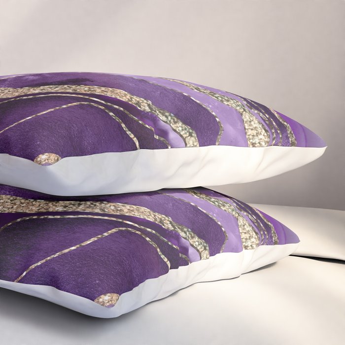 Purple Marble Agate Gold Glitter Glam #1 (Faux Glitter) #decor #art #society6 Pillow Sham Gallery Image 3
