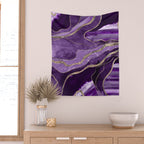 Purple Marble Agate Gold Glitter Glam #1 (Faux Glitter) #decor #art #society6 Wall Tapestry Gallery Image 2