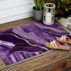 Purple Marble Agate Gold Glitter Glam #1 (Faux Glitter) #decor #art #society6 Outdoor Rug Gallery Image 2