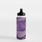 Purple Marble Agate Gold Glitter Glam #1 (Faux Glitter) #decor #art #society6 Water Bottle Gallery Image 3
