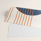 Mid Century Modern Geometric 162 Sun Rainbow abstract in Navy Blue Orange Wrapping Paper Gallery Image 2