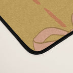 Cute Hair Bows & Stars in Yellow Ochre & Peach Desk Mat Gallery Image 4