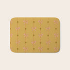 Cute Hair Bows & Stars in Yellow Ochre & Peach Bath Mat Gallery Image 1