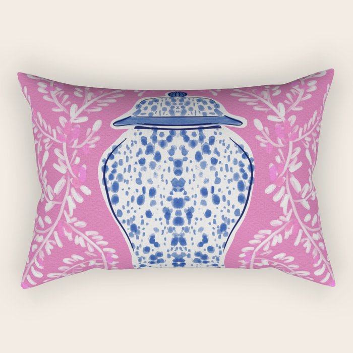 Chinoiserie Pink  Rectangular Pillow Gallery Image 1