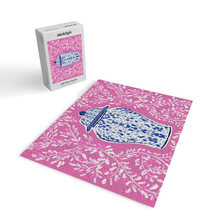 Chinoiserie Pink  Jigsaw Puzzle Gallery Image 2