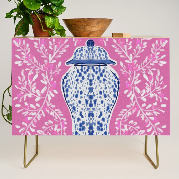 Chinoiserie Pink  Credenza Gallery Image 1