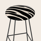 Strange Forest Minimal Modern Abstract Pattern in Black and Almond Cream Stool Gallery Image 2