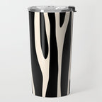 Strange Forest Minimal Modern Abstract Pattern in Black and Almond Cream Travel Mug Gallery Image 2