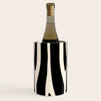 Strange Forest Minimal Modern Abstract Pattern in Black and Almond Cream Wine Chiller Gallery Image 1