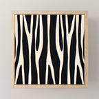 Strange Forest Minimal Modern Abstract Pattern in Black and Almond Cream Mini Art Print Gallery Image 1