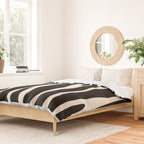 Strange Forest Minimal Modern Abstract Pattern in Black and Almond Cream Duvet Cover Gallery Image 2