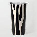 Strange Forest Minimal Modern Abstract Pattern in Black and Almond Cream Travel Mug Gallery Image 3