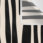 Strange Forest Minimal Modern Abstract Pattern in Black and Almond Cream Wall Tapestry Gallery Image 3