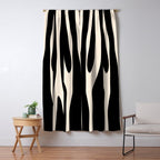 Strange Forest Minimal Modern Abstract Pattern in Black and Almond Cream Window Curtain Gallery Image 5