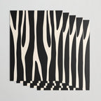 Strange Forest Minimal Modern Abstract Pattern in Black and Almond Cream Wrapping Paper Gallery Image 3