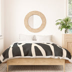 Strange Forest Minimal Modern Abstract Pattern in Black and Almond Cream Duvet Cover Gallery Image 3
