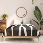 Strange Forest Minimal Modern Abstract Pattern in Black and Almond Cream Comforter Gallery Image 3