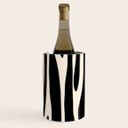 Strange Forest Minimal Modern Abstract Pattern in Black and Almond Cream Wine Chiller Gallery Image 2