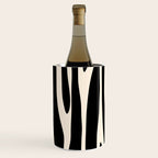 Strange Forest Minimal Modern Abstract Pattern in Black and Almond Cream Wine Chiller Gallery Image 3