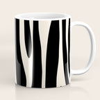 Strange Forest Minimal Modern Abstract Pattern in Black and Almond Cream Coffee Mug Gallery Image 1