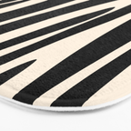 Strange Forest Minimal Modern Abstract Pattern in Black and Almond Cream Bath Mat Gallery Image 3