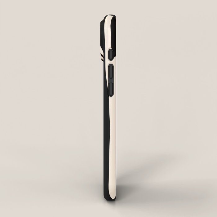 Strange Forest Minimal Modern Abstract Pattern in Black and Almond Cream iPhone Case Gallery Image 2